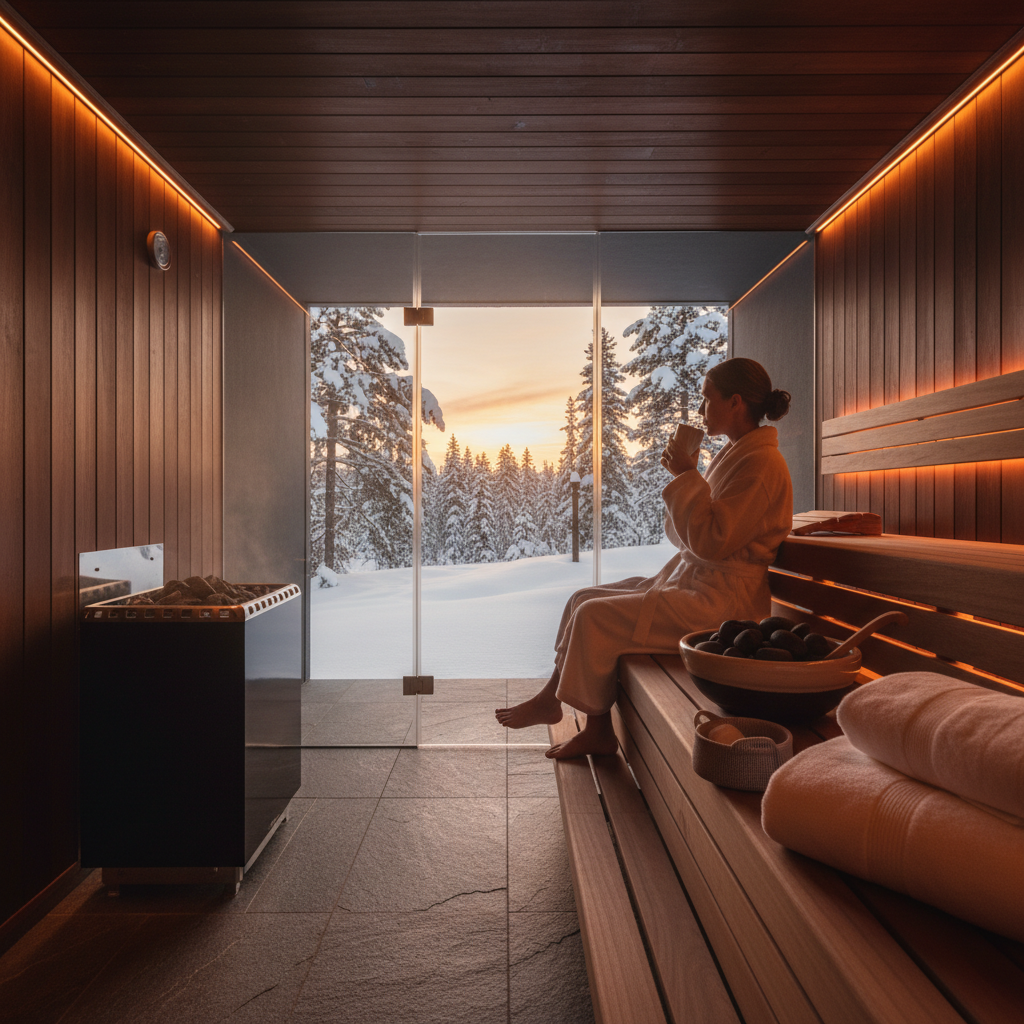 Eine Sauna in einem Garten