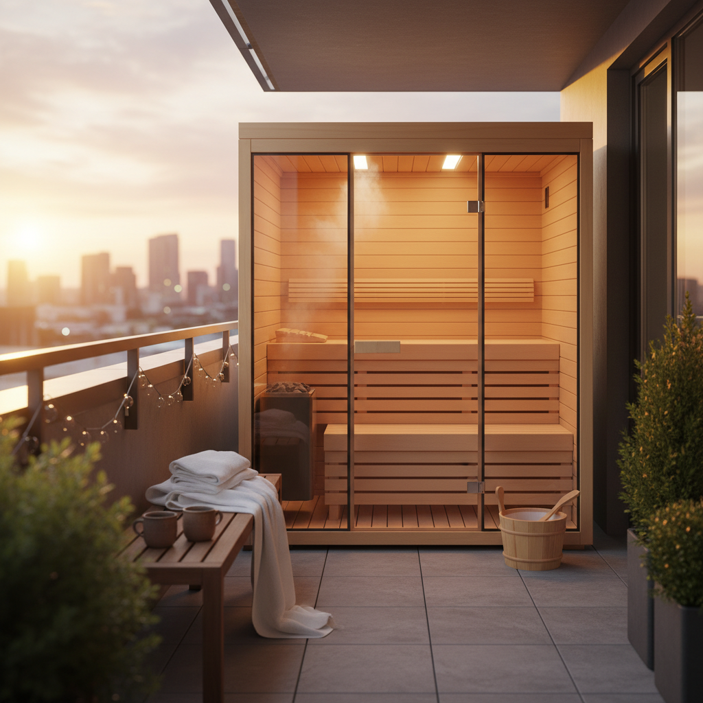 Mini-Sauna auf dem Balkon