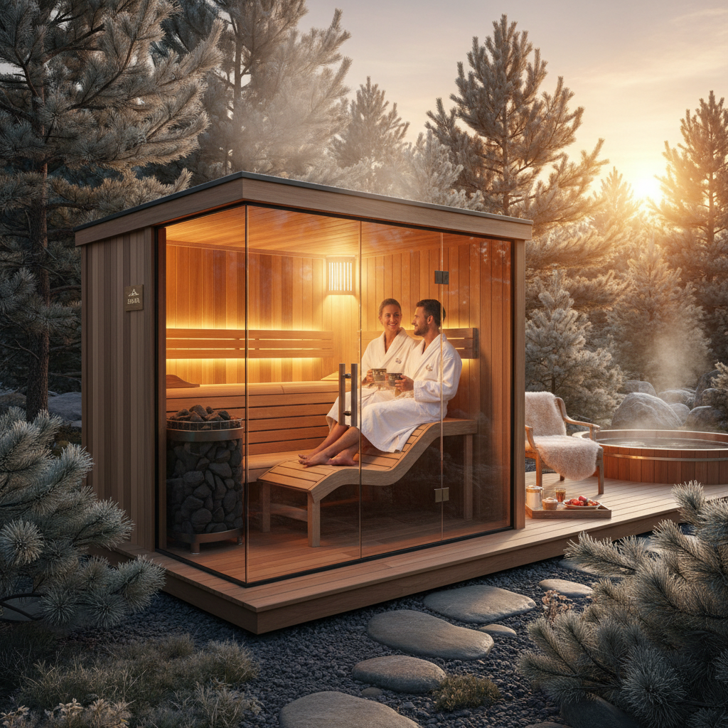 Mini-Sauna im Garten