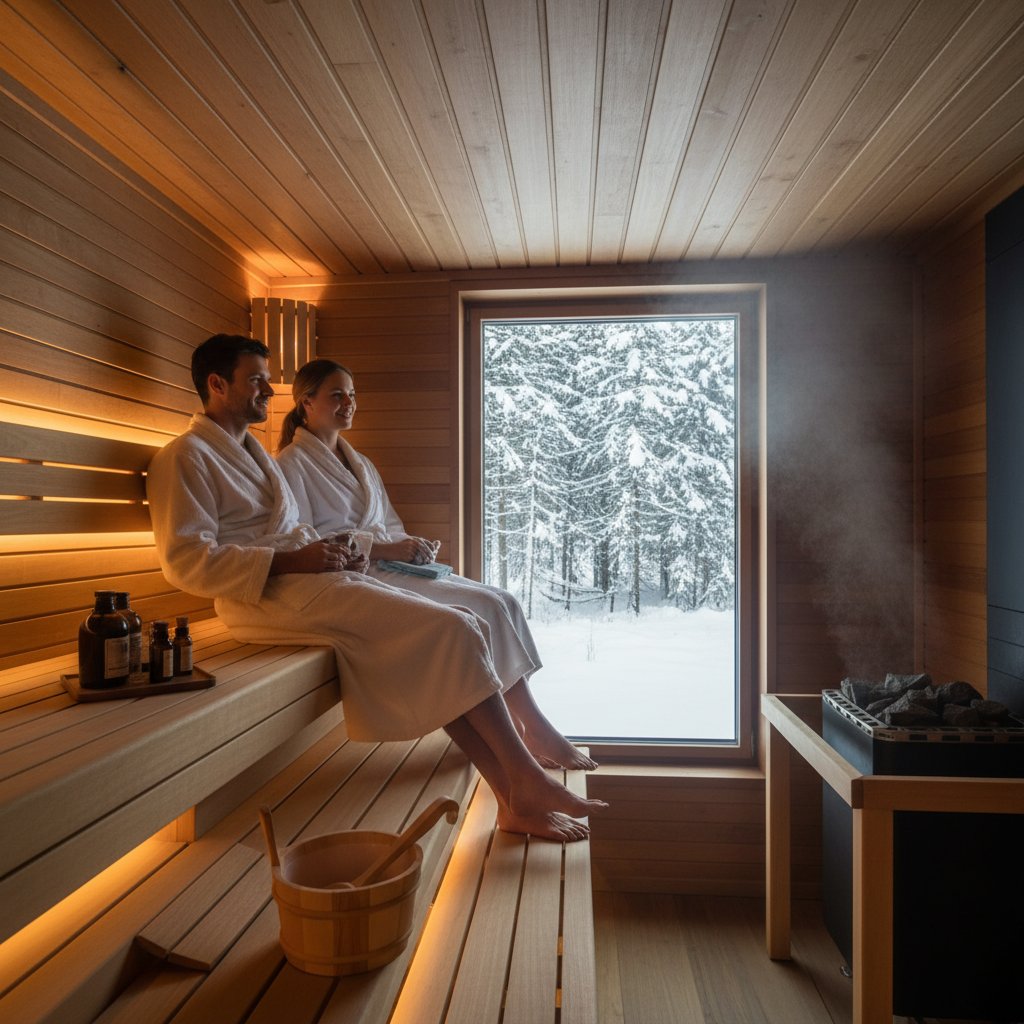 Sauna-Besuch mit Sonnenbrand