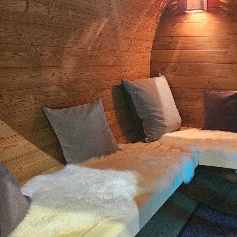 Palkkio Fasssauna Gesamtansicht