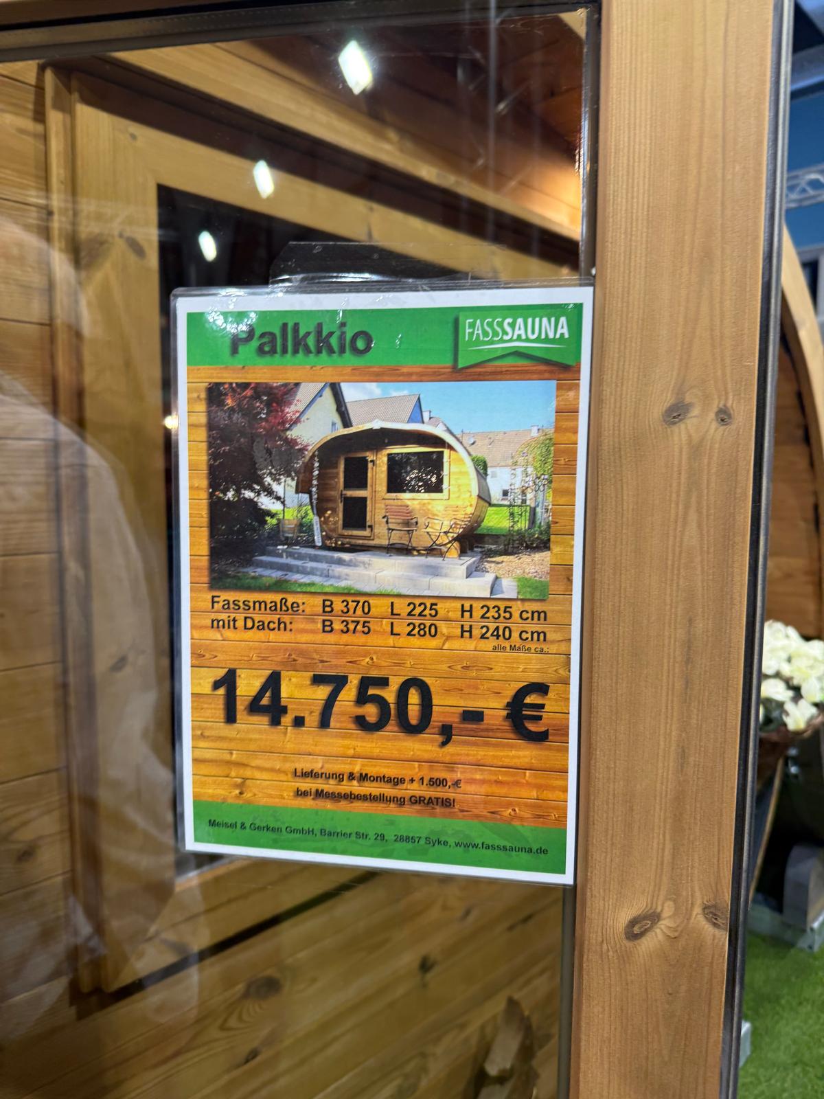 Historische Palkkio-Auszeichnung auf eigenem Foto mit Preis und gesonderten Lieferhinweisen