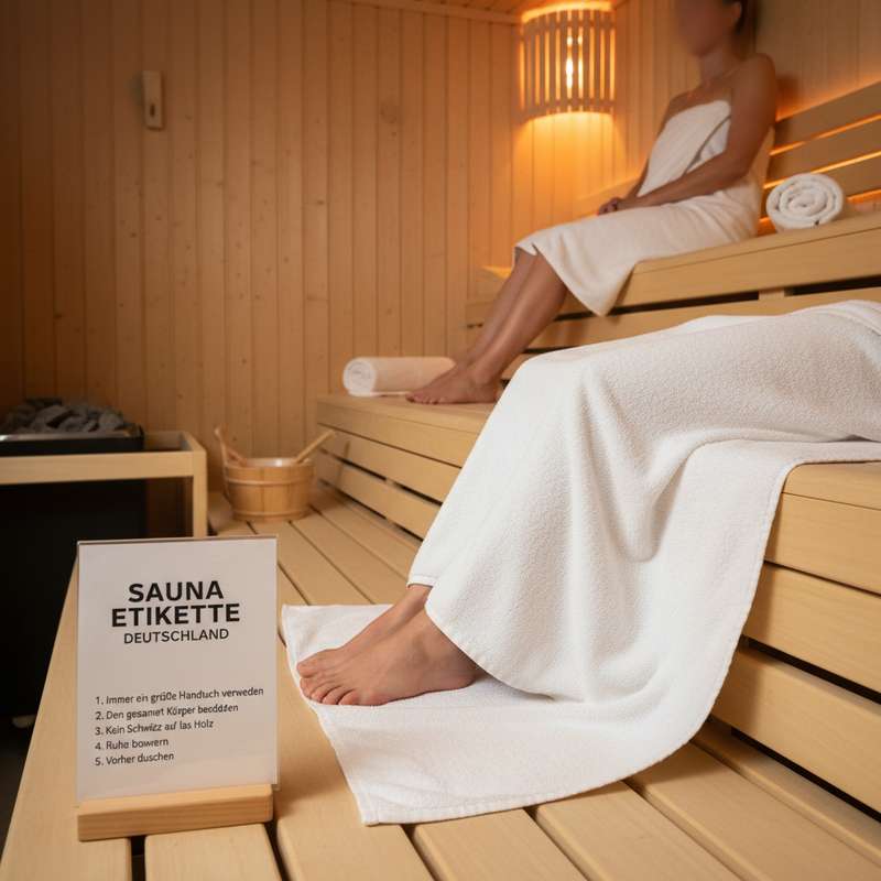 Handtuch richtig auslegen in der deutschen Sauna — Etikette-Grundregel