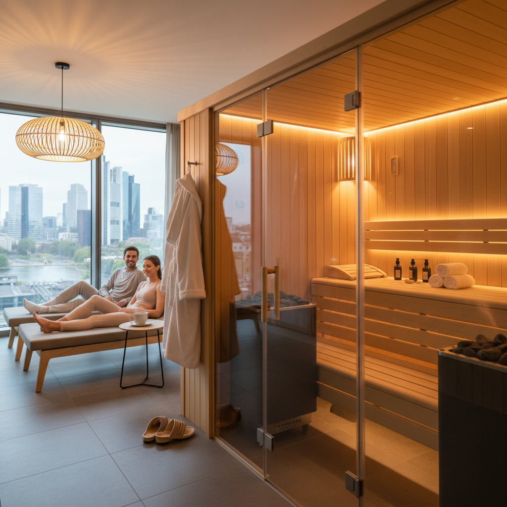 Holzbänke in einer Frankfurter Saunaanlage – Tipps zur richtigen Platzwahl und Verweildauer