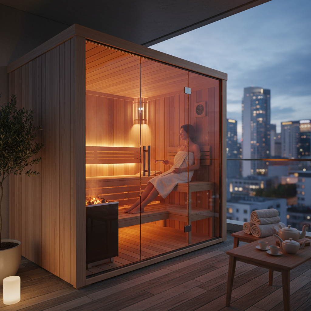 Sauna auf dem Balkon