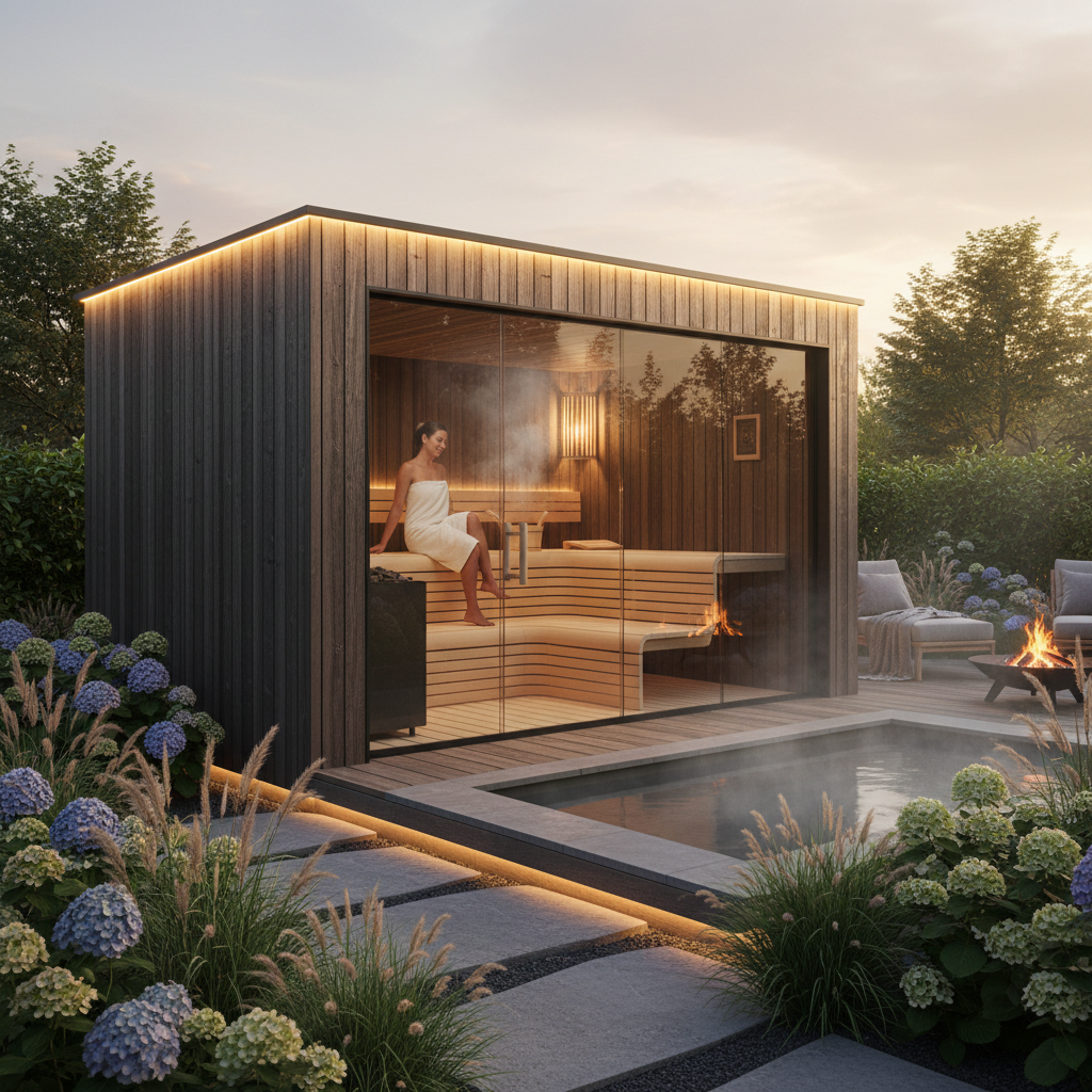 Saunahaus im Garten