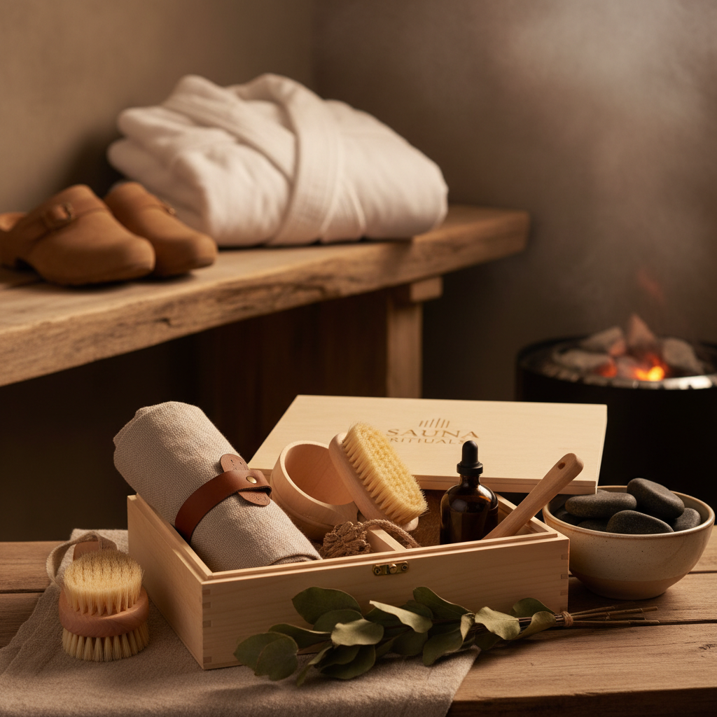Sauna-Geschenkset mit ätherischen Ölen