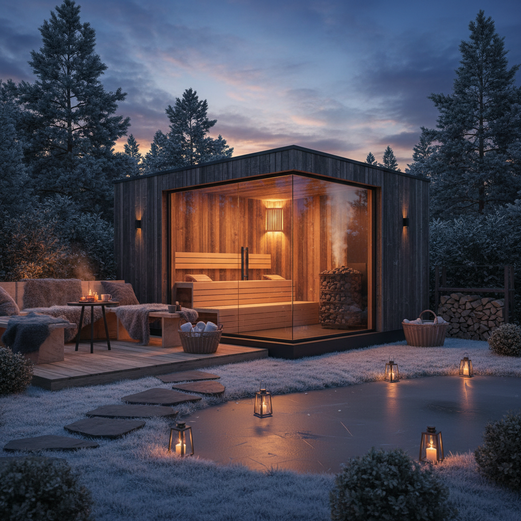 Saunahut im Garten