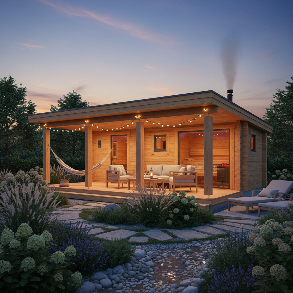 Infraworld Terra 2B Gartensauna – luxuriöses Saunahaus