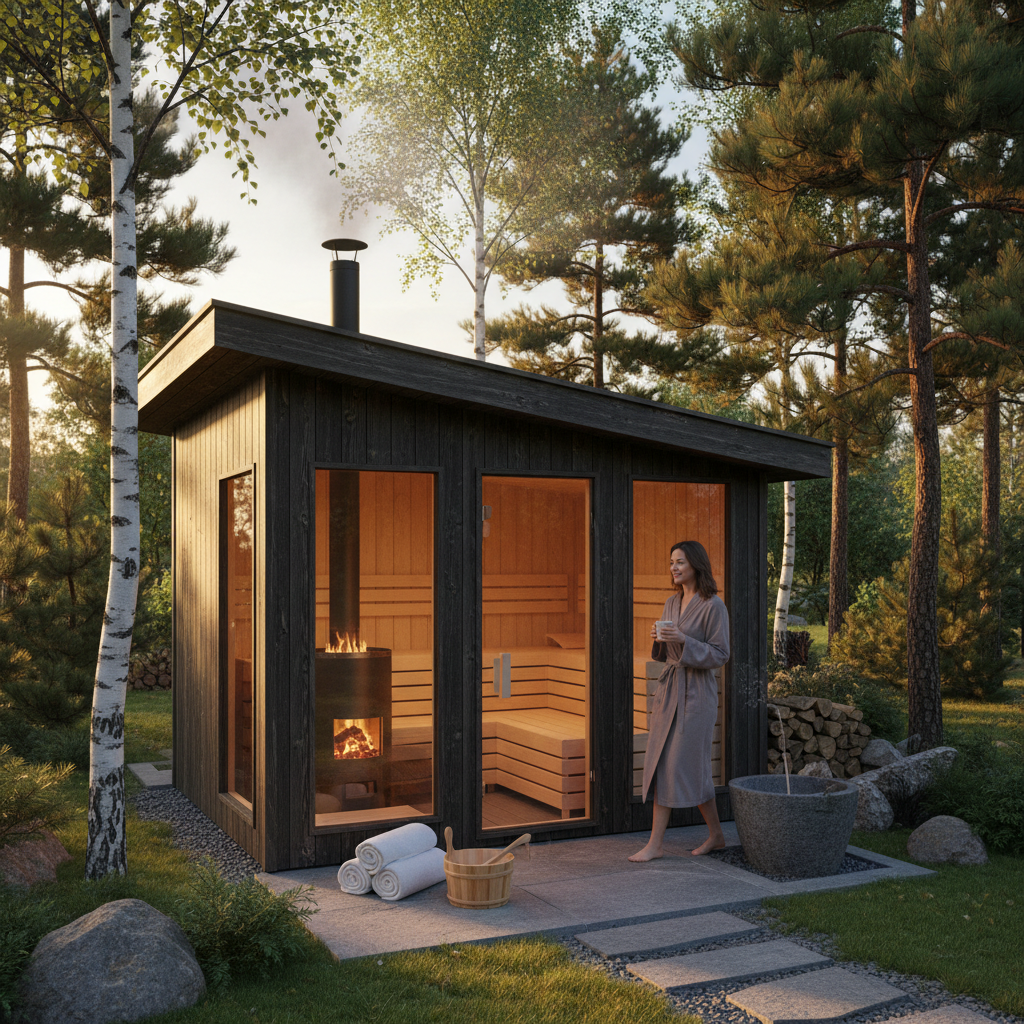 Gartensauna mit Holzofen