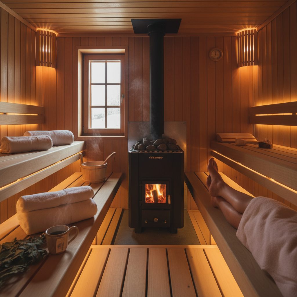 Sauna mit Holzofen