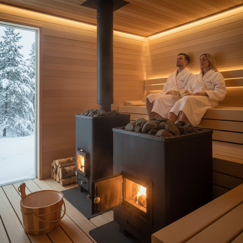 Sauna mit Holzofen