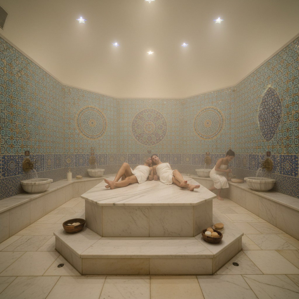 Orientalisches Hamam München – Marmor, Kacheln, Dampf und Entspannung