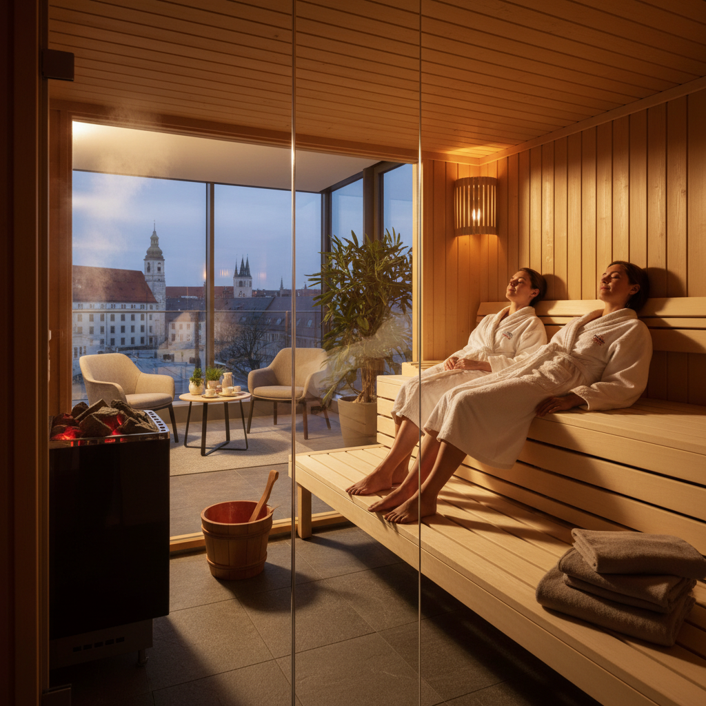 Moderne Saunalandschaft in München