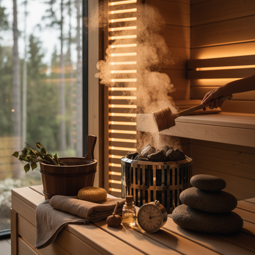 Ein Sauna-Set in Aktion