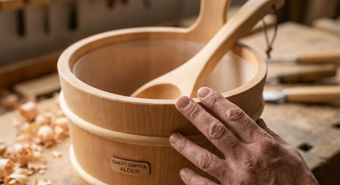 Holzqualitätstest — Erlenholz-Oberfläche unter der Lupe