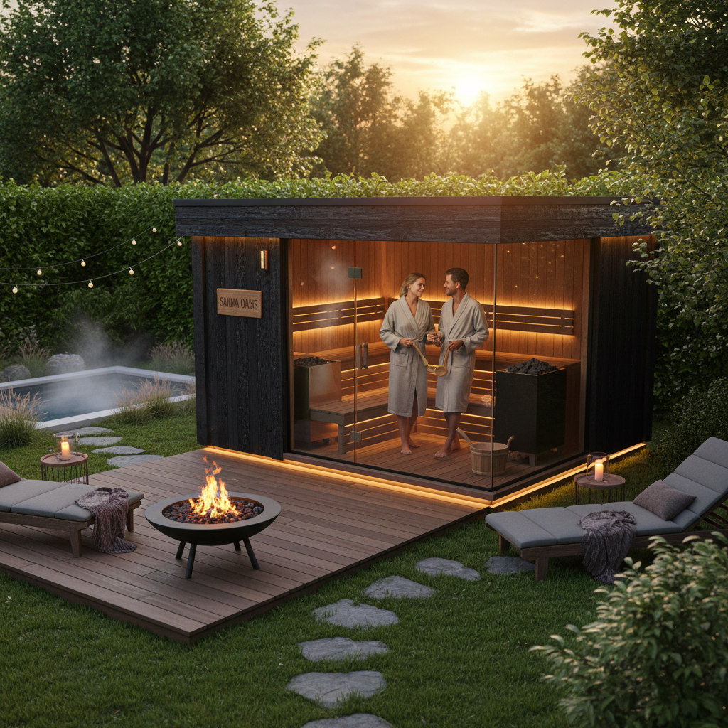 Saunahaus im Garten