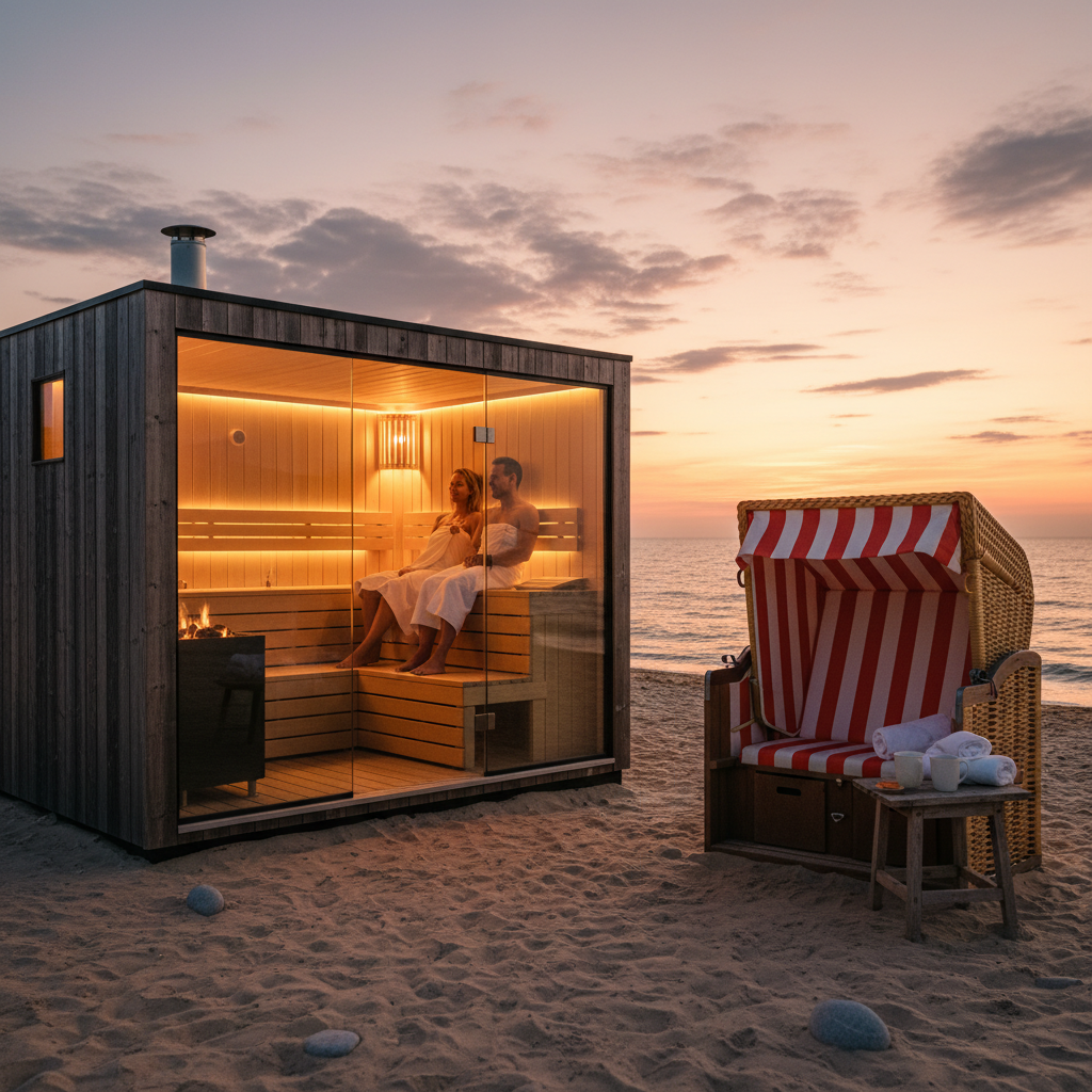 Strandkorb und Sauna