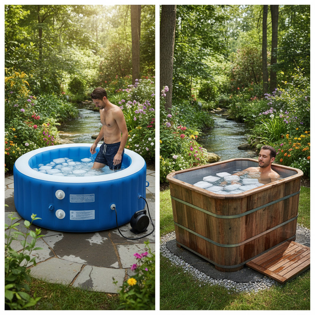 Aufblasbares Eisbad im Vergleich zu einem traditionellen Tauchbecken