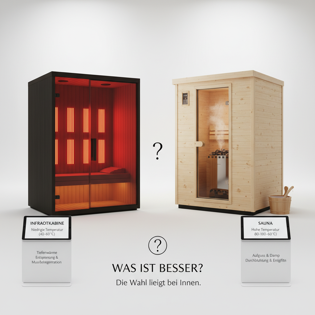 Vergleich von Infrarotkabine und Sauna