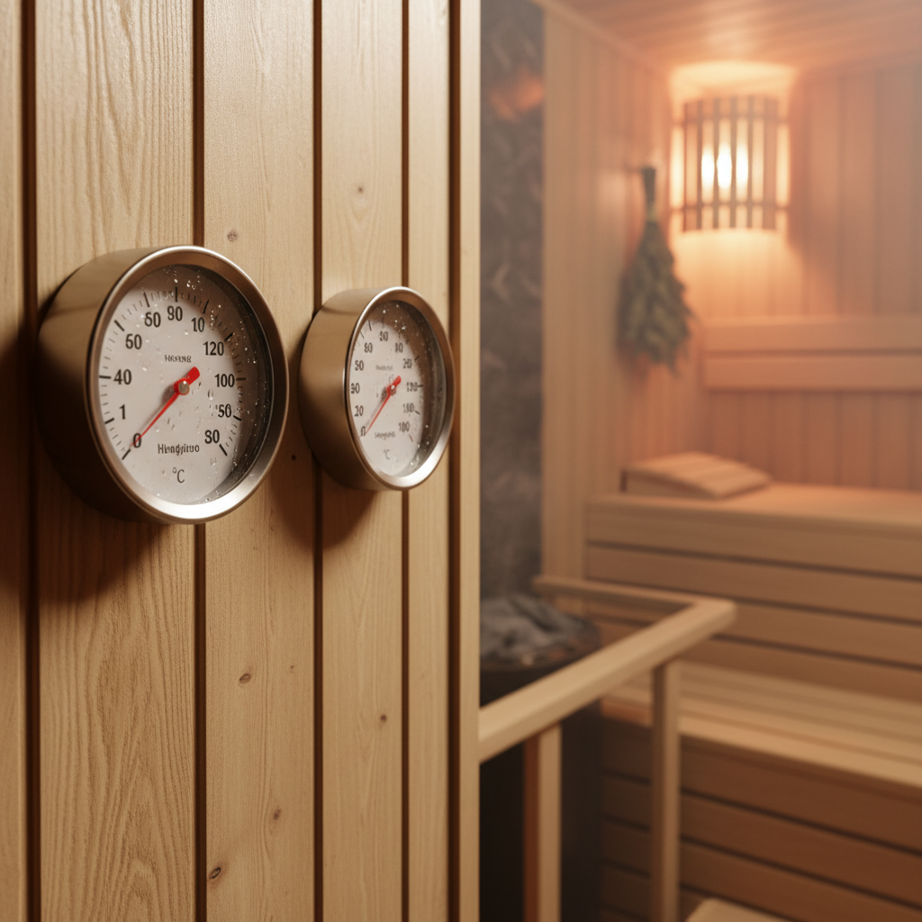 Sauna-Temperatur und -Luftfeuchtigkeit