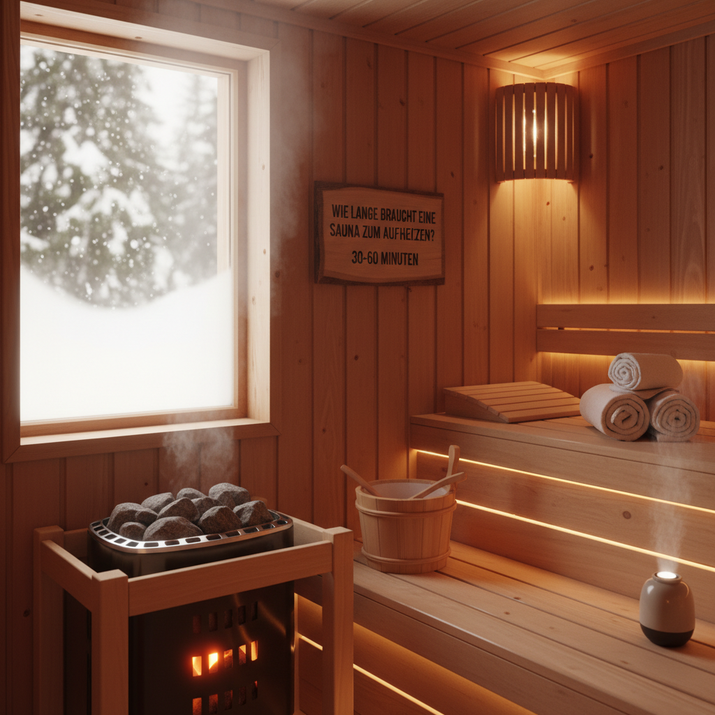 Saunaofen mit glühenden Steinen – Aufheizzeit einer Sauna im Überblick